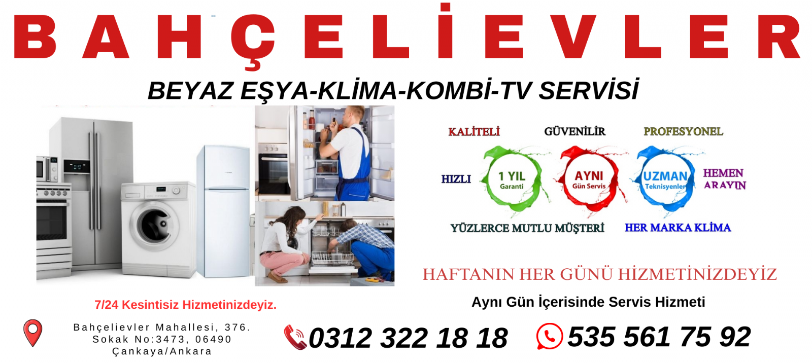 BAHÇELİEVLER Beyaz Eşya Servisi